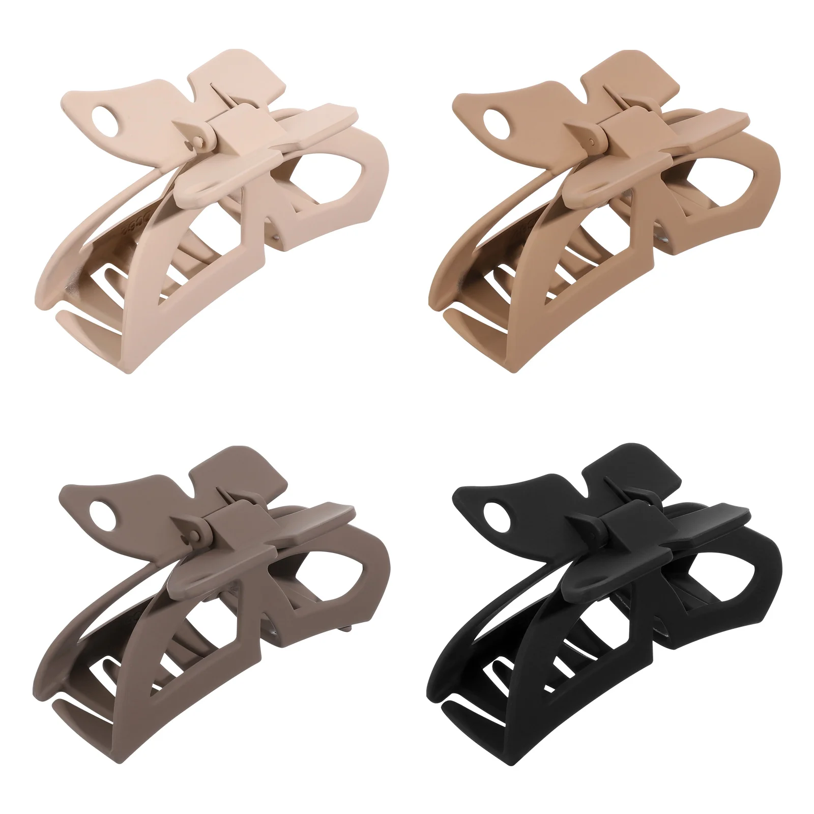 

4 Pcs Bow Claw Clips Simple Hollow Bowknot Hair Clips for Women and Girls