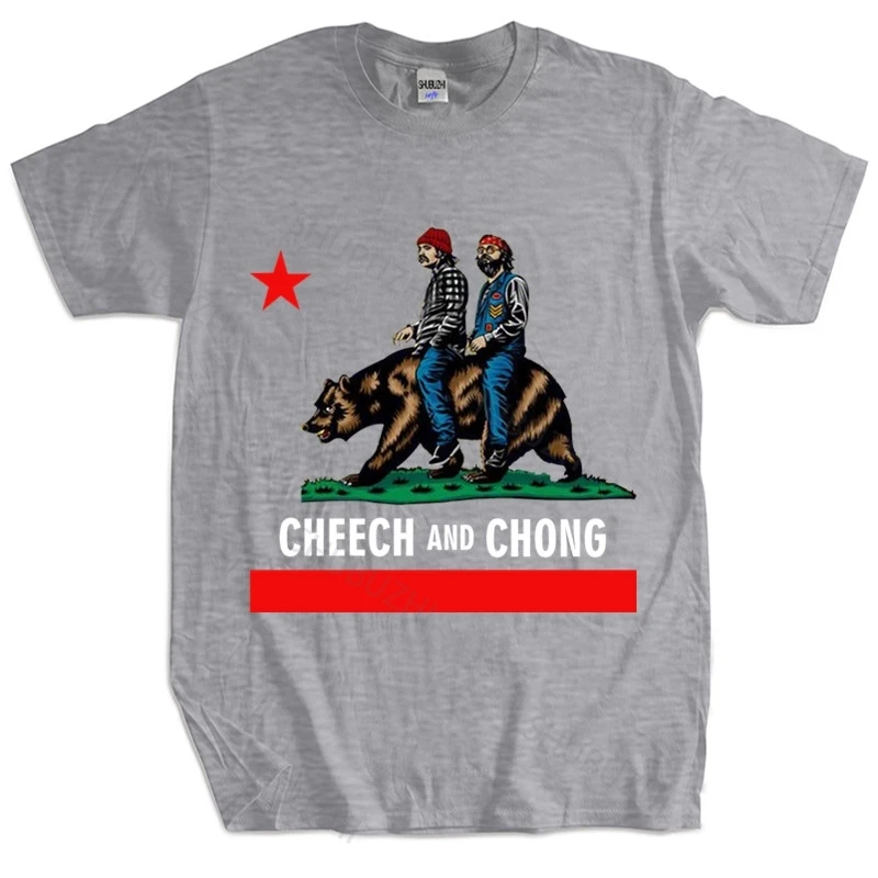 Мужская Роскошная хлопковая футболка для взрослых Футболка Cheech &amp Chong California