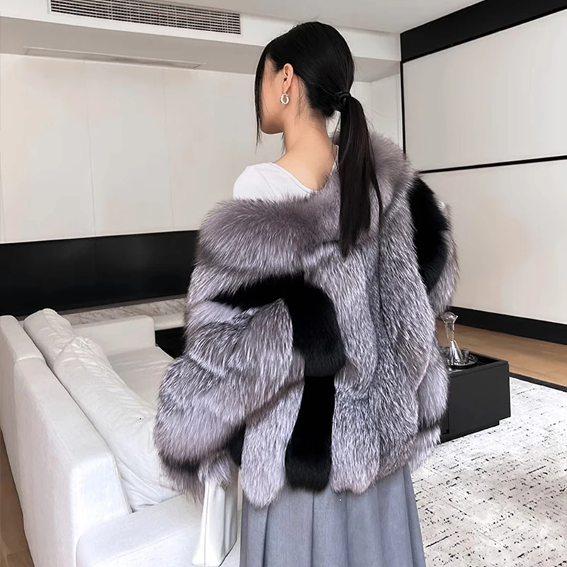 Зимнее финское импортное пальто Ftangaiur из лисьего меха с воротником-стойкой и