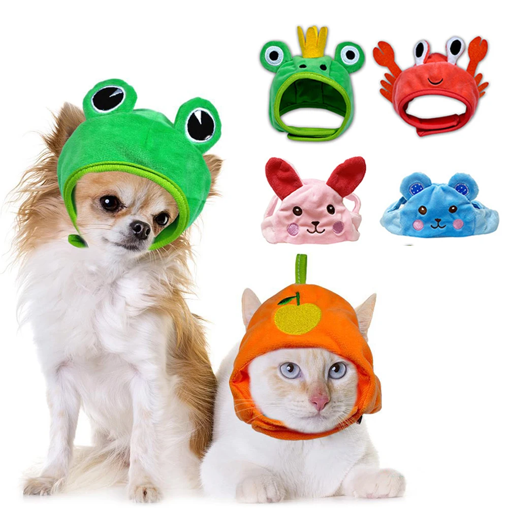 

Halloween Pet Costume Novelty Crab Lobster Frog Hat for Cat Puppy Hat Dog Cap Soft Headgear for Party Photo Prop Warm Pet Hat