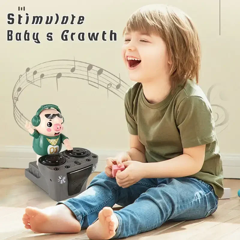 Dj Pig Robot Музыкальная Шкатулка С 30-мя Песнями Детские Светящиеся Игрушки