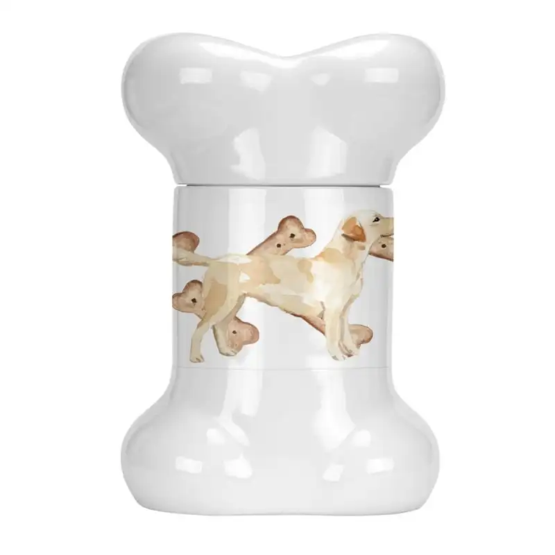 

Treasures CK2358BSTJ Yellow Labrador Bone Shaped Treat Jar, , multicolor