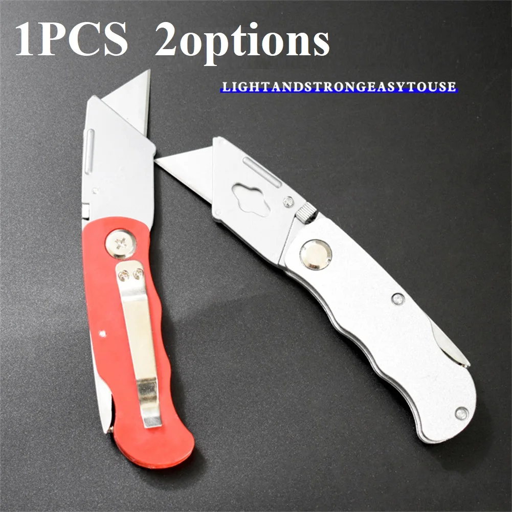 

1PC Utility Balde Folding Blade Knife With Extra 5 Piece High-Strength Razor Blades For Cutting Carpet Plastic Leather Hand Tool