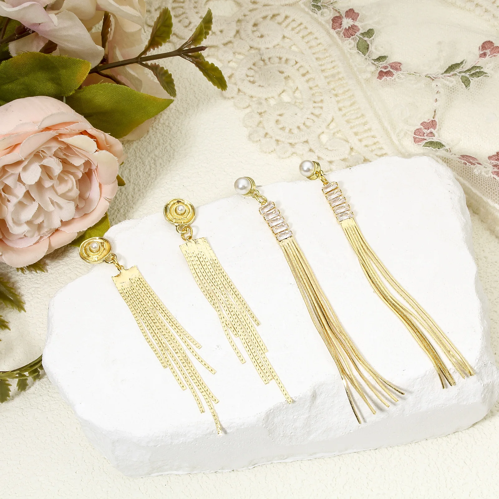 2 шт. латунные подвески длинная цепочка 18K