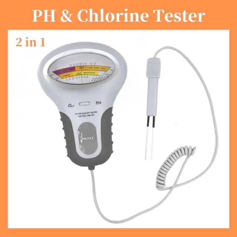 CL2 Tester Water Quality PH & Chlorine PC-102 Level Portable Digital PH Meter Swimming Pool Aquarium Spa Analytical Instruments