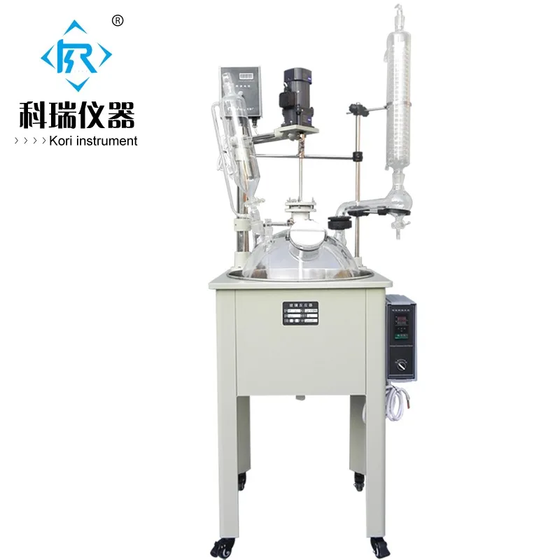 

50L Lab Vacuum Chemical Stirred Pyrolysis Glass Reactor Price
