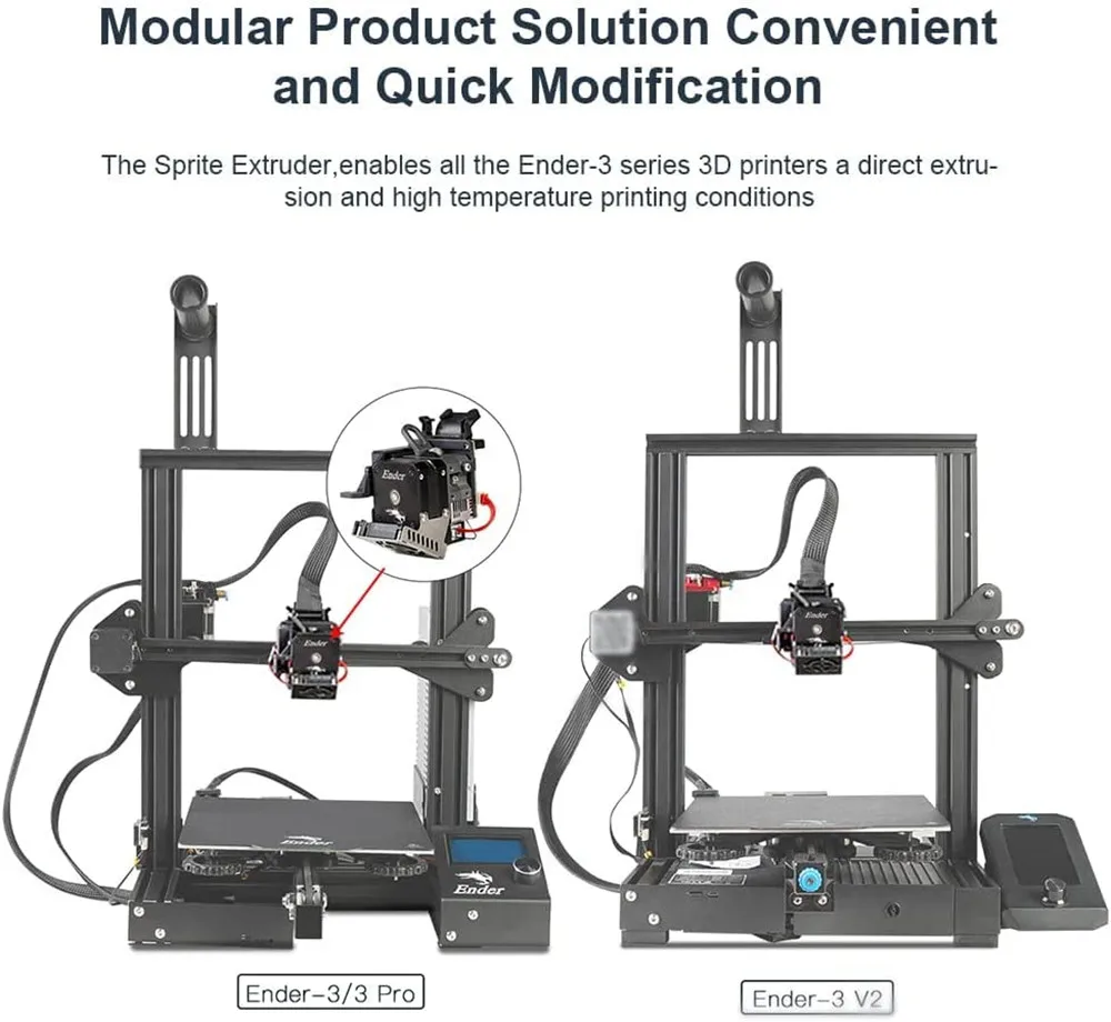 CREALITY Ender 3/Ender-3 V2 Sprite Extruder Pro Kit 300 ℃ высокотемпературная печать полностью металлический 3:5:1 Шестеренчатый экструдер
