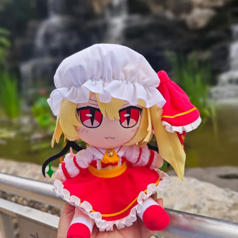 Фото 20 см Аниме-игровая кукла TouHou Project Flandre Scarlet Fumo Kawaii, хлопковая плюшевая игрушка для косплея, сидячая фигурка, подарок для фанатов №1