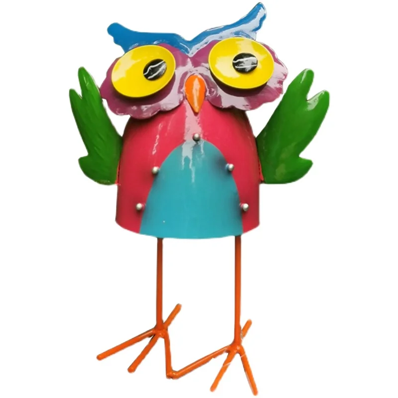 

American Outdoor Wrought Iron Owl Decoration Garden Courtyard Decoration Home Balcony Layout Yard Cute Animal