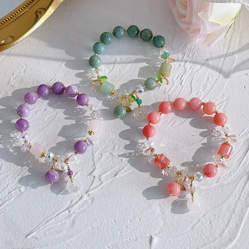 Ruifan розовое/зеленое/фиолетовое Натуральное белое хрустальное кольцо на удачу из