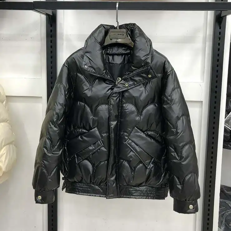 Women's Cotton-padded Jacket Bright Puffer Jacket Winter 2021 New Short Jacket Bubble Jacket Parkas