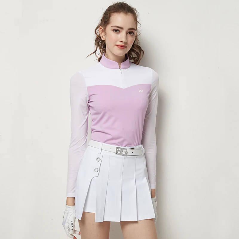 

BG Golf Clothes Women's Long Sleeve T-shirt Summer Ice Silk Sunscreen Sports Top Golf Shirt Ladies Pleated Skirt Shorts Skort