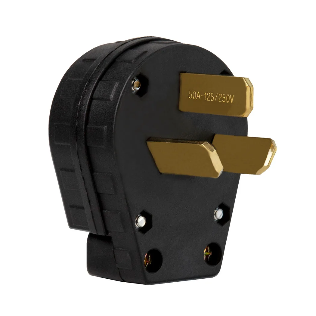 Вилка питания 50 А, NEMA 10-50P 50 А, сменный штекер для сушилки, AC 125 В/250 В, заземляющий 2-полюсный 3-проводной прямой штекер Вилка питания 50 А, NEMA 10-50P 50 А, сменный штекер для сушилки, AC 125 В/250 В, заземляющий 2-полюсный 3-проводной прямой штекер
