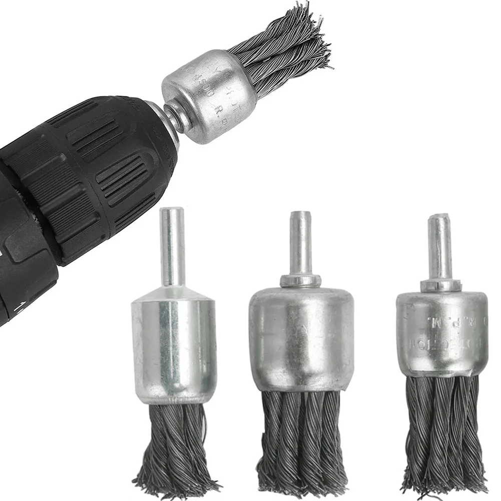 

3 Pcs Drill Brush Steel Wire Wheel Brushes Rust Removal Polishing Deburring Derusting Brush For Electrical Brush Accessories