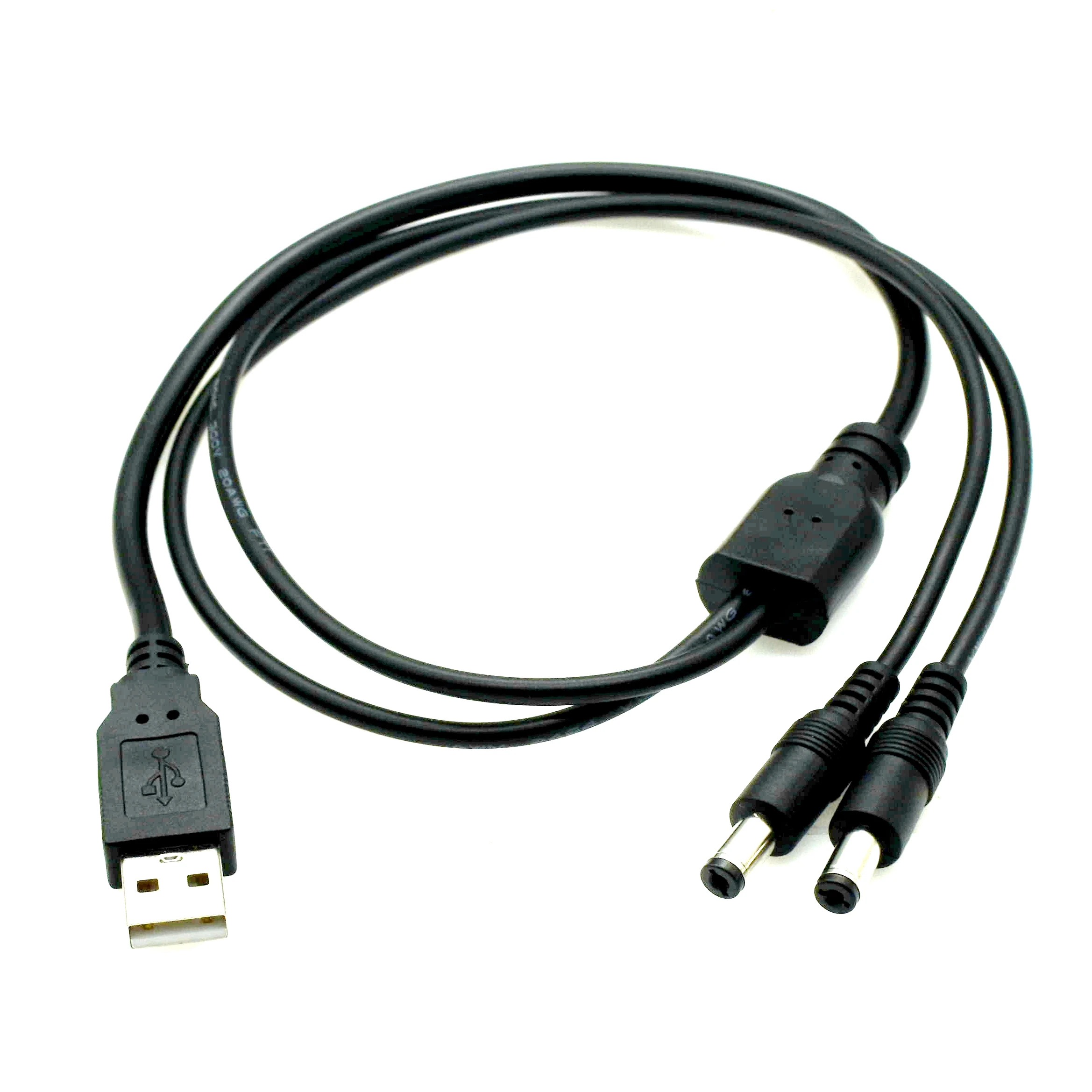 Фото USB-разъем питания постоянного тока 5,5x2,1 мм, кабель постоянного тока 5,5 2,5 на 3,4,5 штекеров, сплиттер, адаптер 18AWG для камеры видеонаблюдения и светодиодной ленты №2