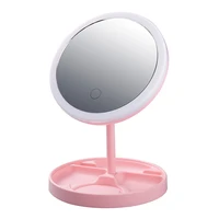 rechargeable lighted makeup mirror 3 lighting modes 90 degree rotation touch screen cosmetic mirror light up mirror for travel