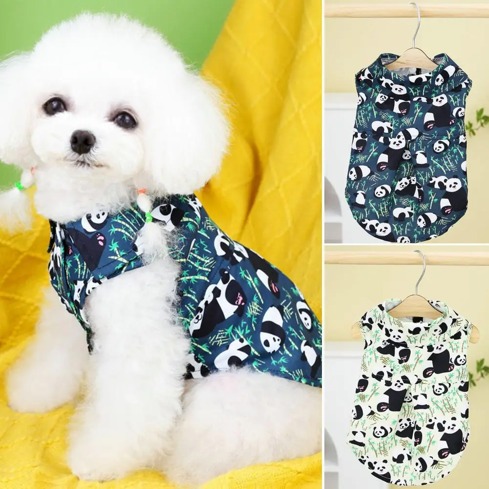 

Pet Vest Pretty Bright Color Soft Cartoon Panda Print Pet Puppy Dog Vest Pullover Daily Wear Dog Blouse Dog Vest