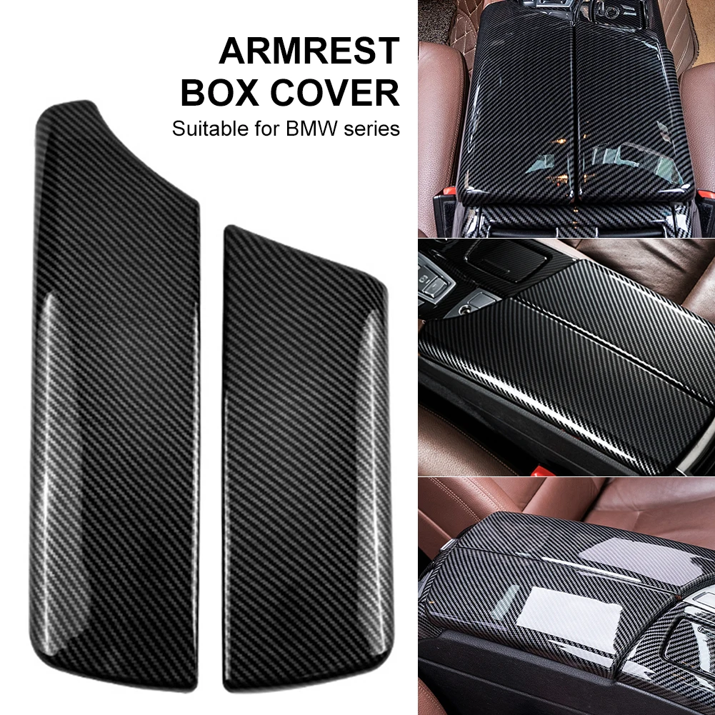 

Car Center Console Armrest Cover Carbon ABS Fiber Armrest Storage Box Decorative Sticker for 11-17 BMW F10 F18 520i 523li 525li