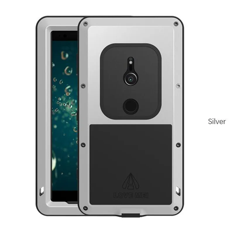 Love Mei Aluminum Armor Case For Sony Xperia Xz2 Compact Waterproof Shockproof Powerful Cover Free Tempered Glass