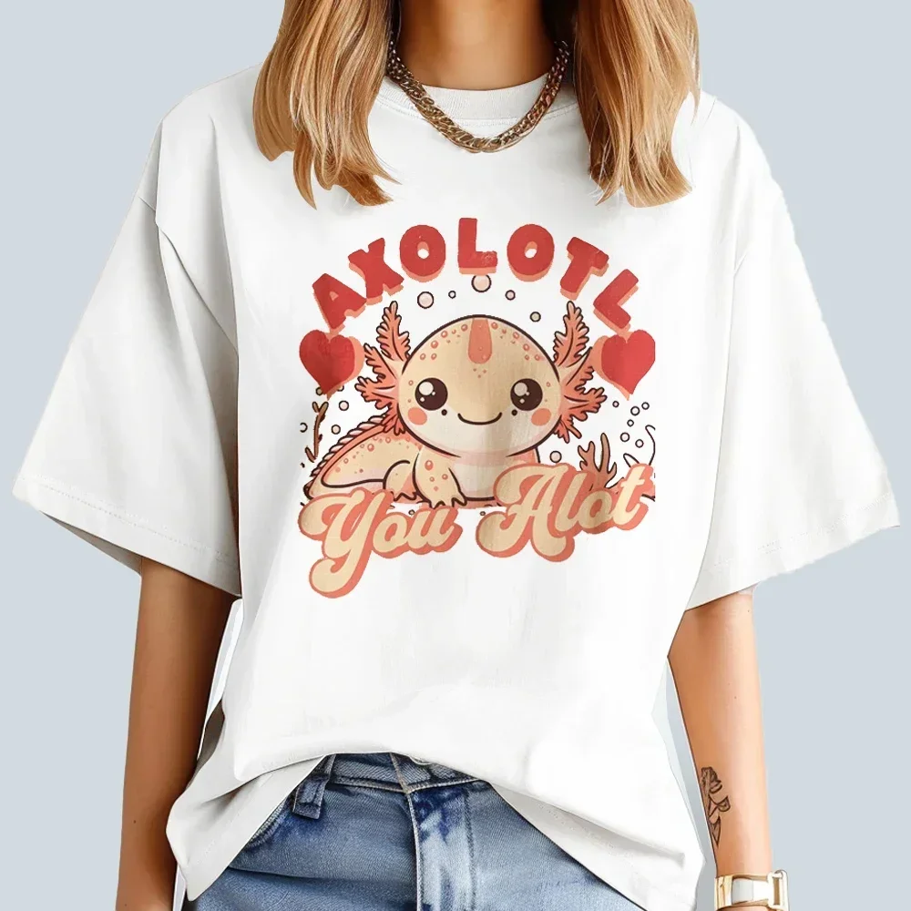 Креативная Футболка Axolotl Женская Уличная Одежда Повседневная Из Полиэстера С