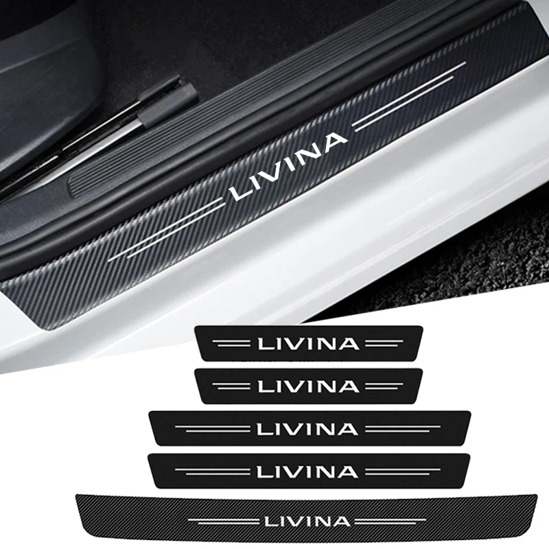 Защитные наклейки на порог двери автомобиля для Nissan Livina Logo 2015 2016 2017 2018 2019 2020 2021