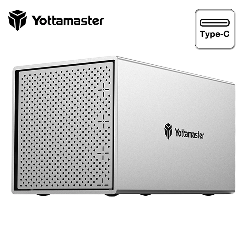 

Корпус для внешнего жесткого диска Yottamaster, USB 3.1 Type C Gen1, 4 отсека, 2,5 дюйма, 3,5 дюйма, 4 х16 ТБ, SATA 3,0, 6 Гбит/с, HDD, SSD