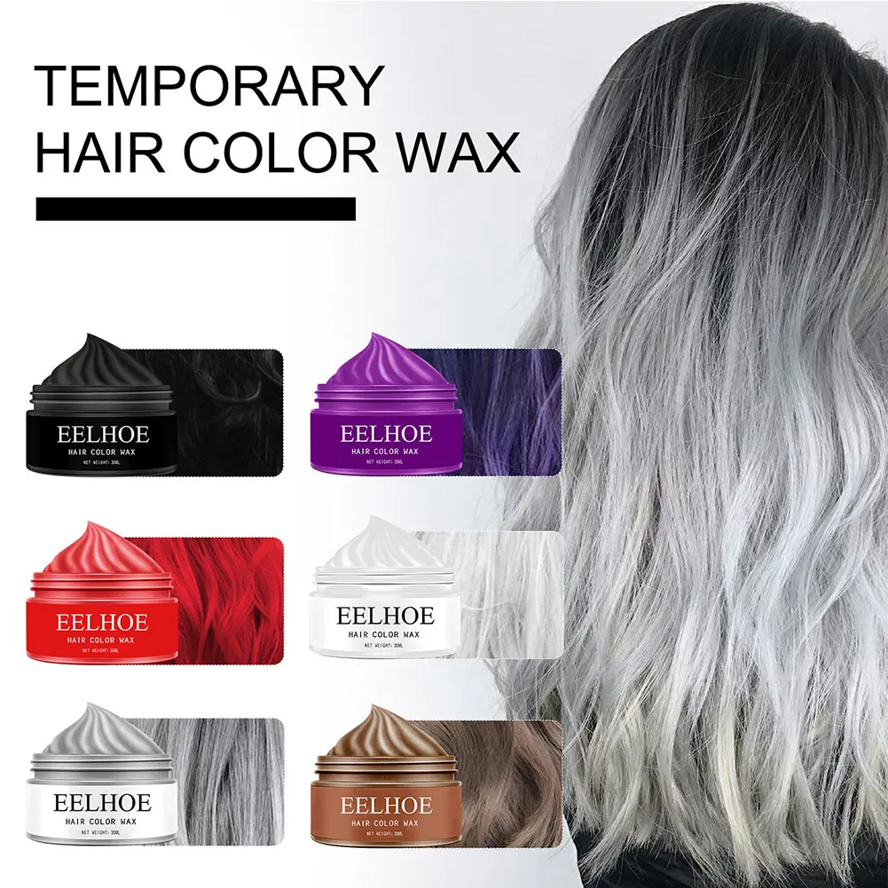 Wax Temporary Hair Dye Purple Red Grey White Instant Hair Color Diy Mud One-time Molding Paste Dye Cream