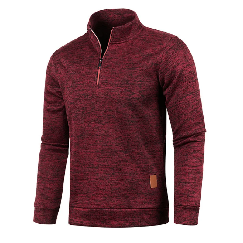 Spring Men's Thicker Sweatshirts Half Zipper Pullover for Male Hoody Man Sweatshir Autumn Solid Color Turtleneck Sweaters