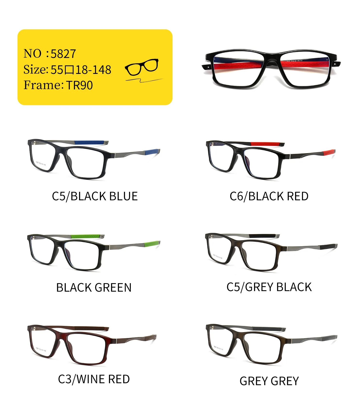 Индивидуальные очки по рецепту мужские TR90 мультифокальные прогрессивные