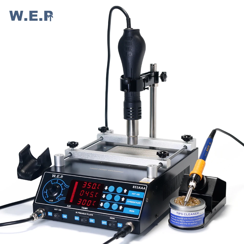 

WEP 853AAA Program -Controlled Automatic Preheating Hot Air Gun Desoldering Solder Iron Soldering Station