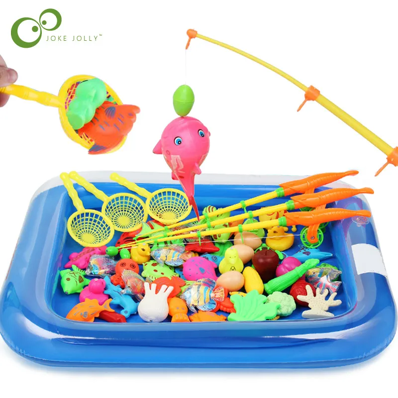 

2022 New Children Boy Girl Fishing Toy Set Suit Magnetic Play Water Baby Toys Fish Square Hot Gifts for Kids Free Shipping
