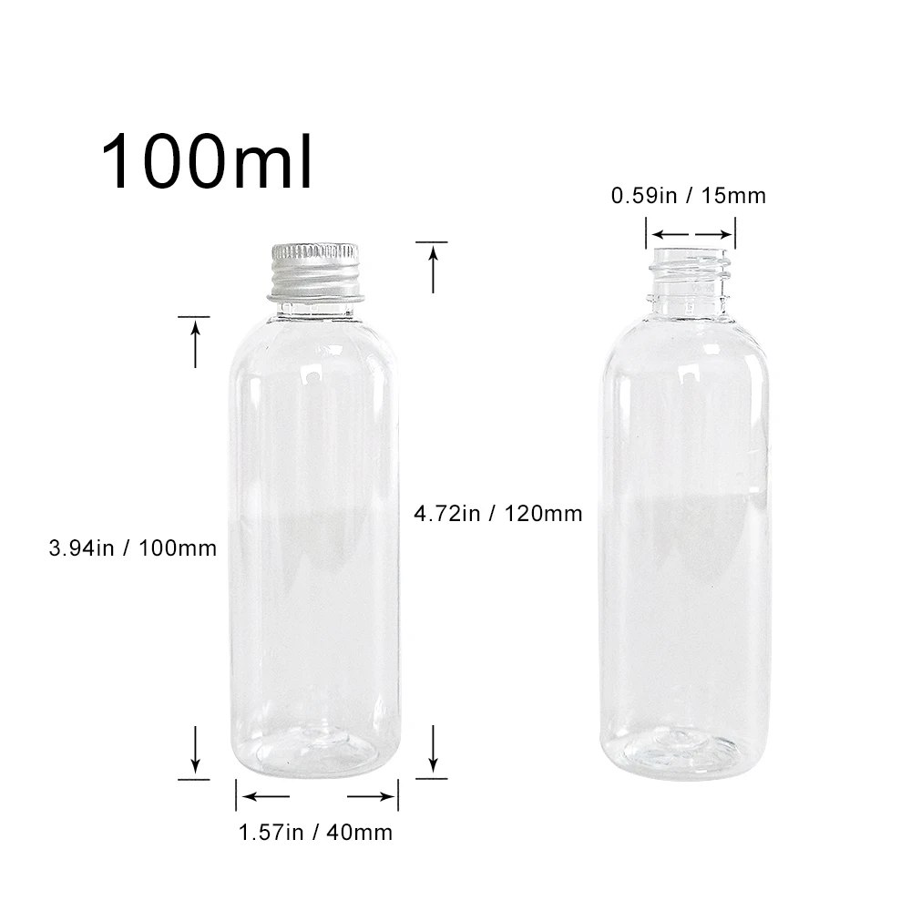 

Набор из 100 прозрачных пластиковых бутылочек с алюминиевыми крышками Jarvials 5-100 мл