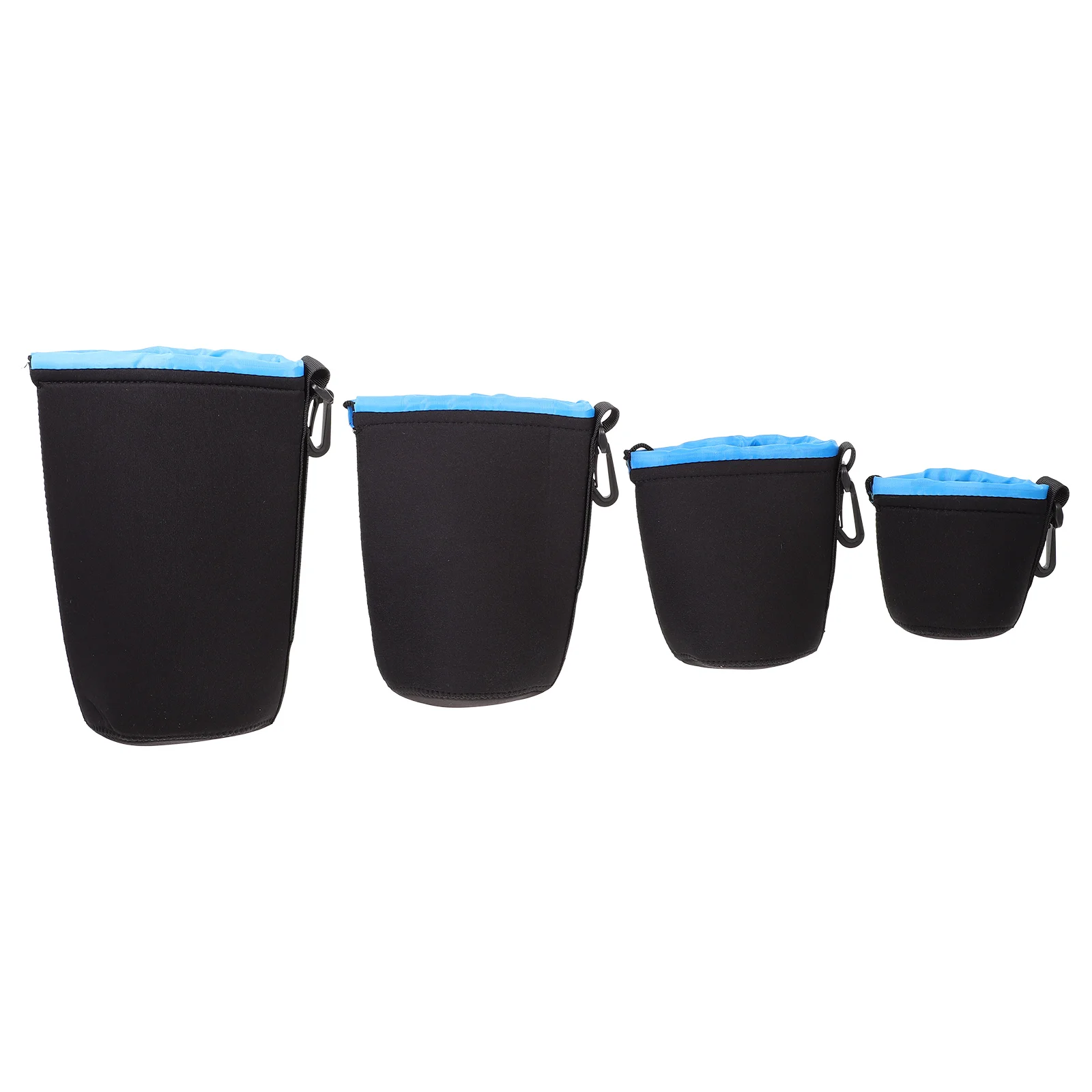

4 Pcs Soft Neoprene Lens Pouch Camera Lens Case Travel Lens Pouch Camera Lens Bag Thicken Neoprene Pouch