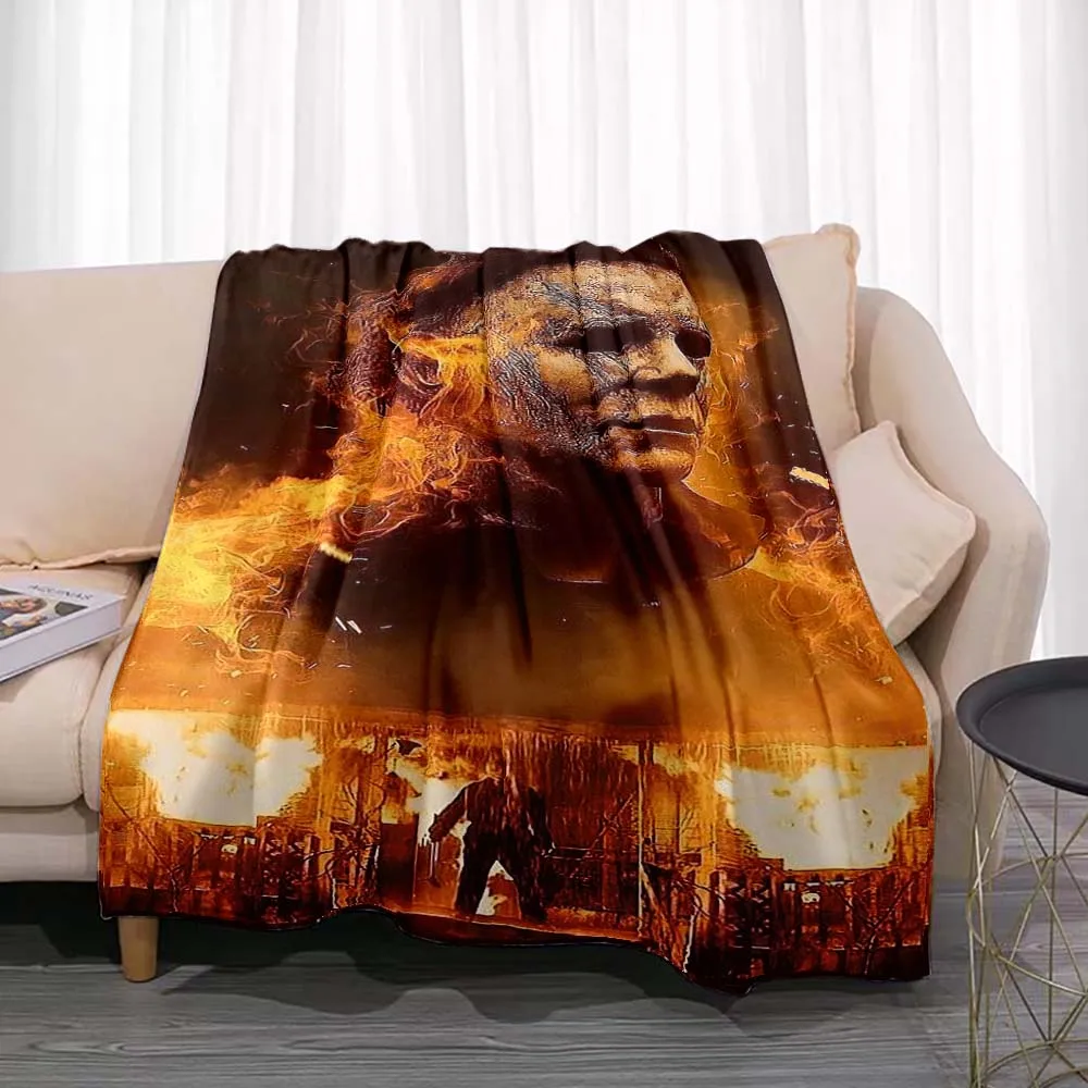 

Плакат из фильма «ужасы» на Хэллоуин, мягкое плюшевое Фланелевое легкое покрывало для дивана, забавный подарок на Хэллоуин, подарок другу, д...