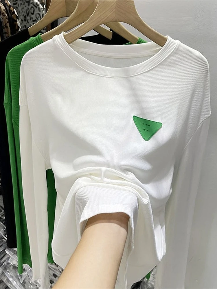 

Summer Women T Shirt Girls T-Shirt Woman Clothes Tops Cotton Slim Tshirt Female Long Sleeve Crop Top Spring Tee Sexy Canale Y2k