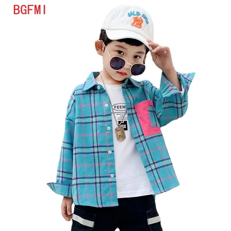

Baby boy tops Long sleeves plaid shirt Spring and Autumn Jacket kids fall clothes Lattice Teenage Shirt for boys