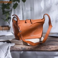 pndme luxury natural genuine leather womens dumpling bag handmade high quality soft cowhide outdoor work shoulder messenger bag