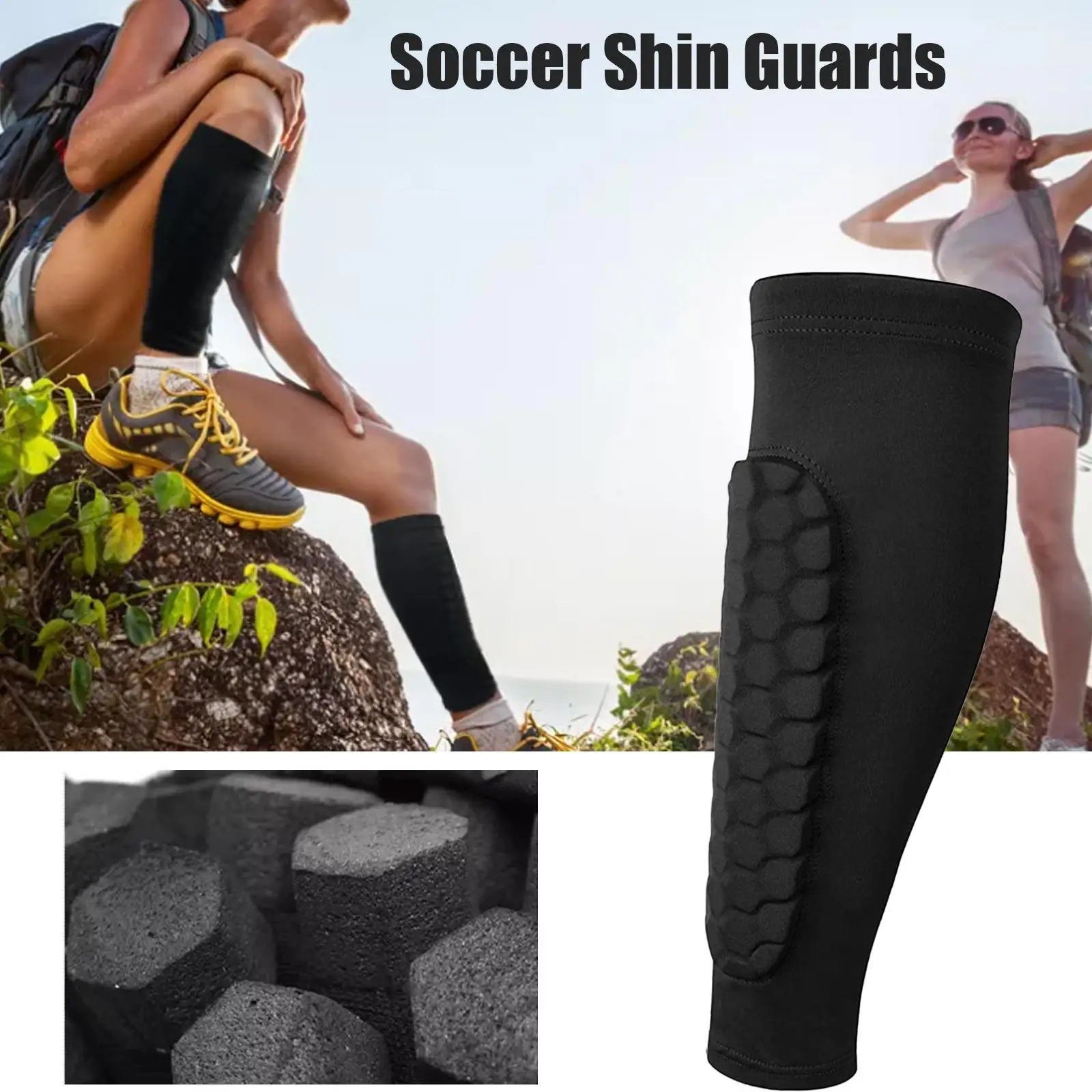 

1pc Honeycomb Soccer Shin Guards Men Football Canilleras Sports Legging Shinguards Anti-Collision Pads Football Shin Protector