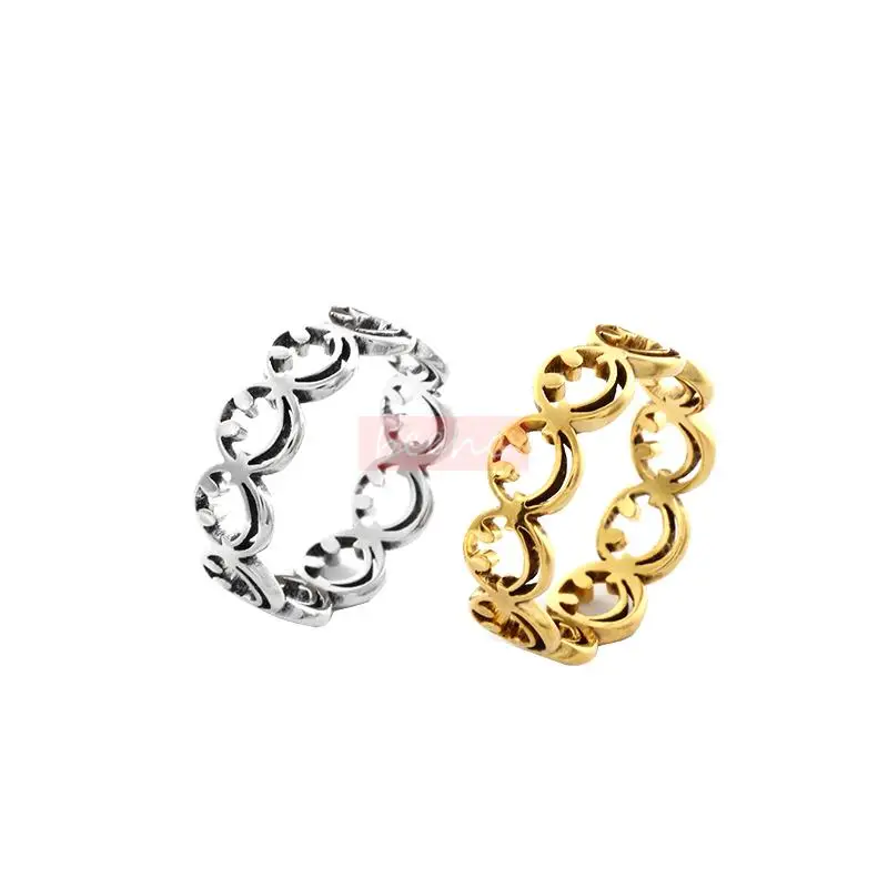 Модные кольца со смайликом для женщин регулируемое Открытое кольцо из