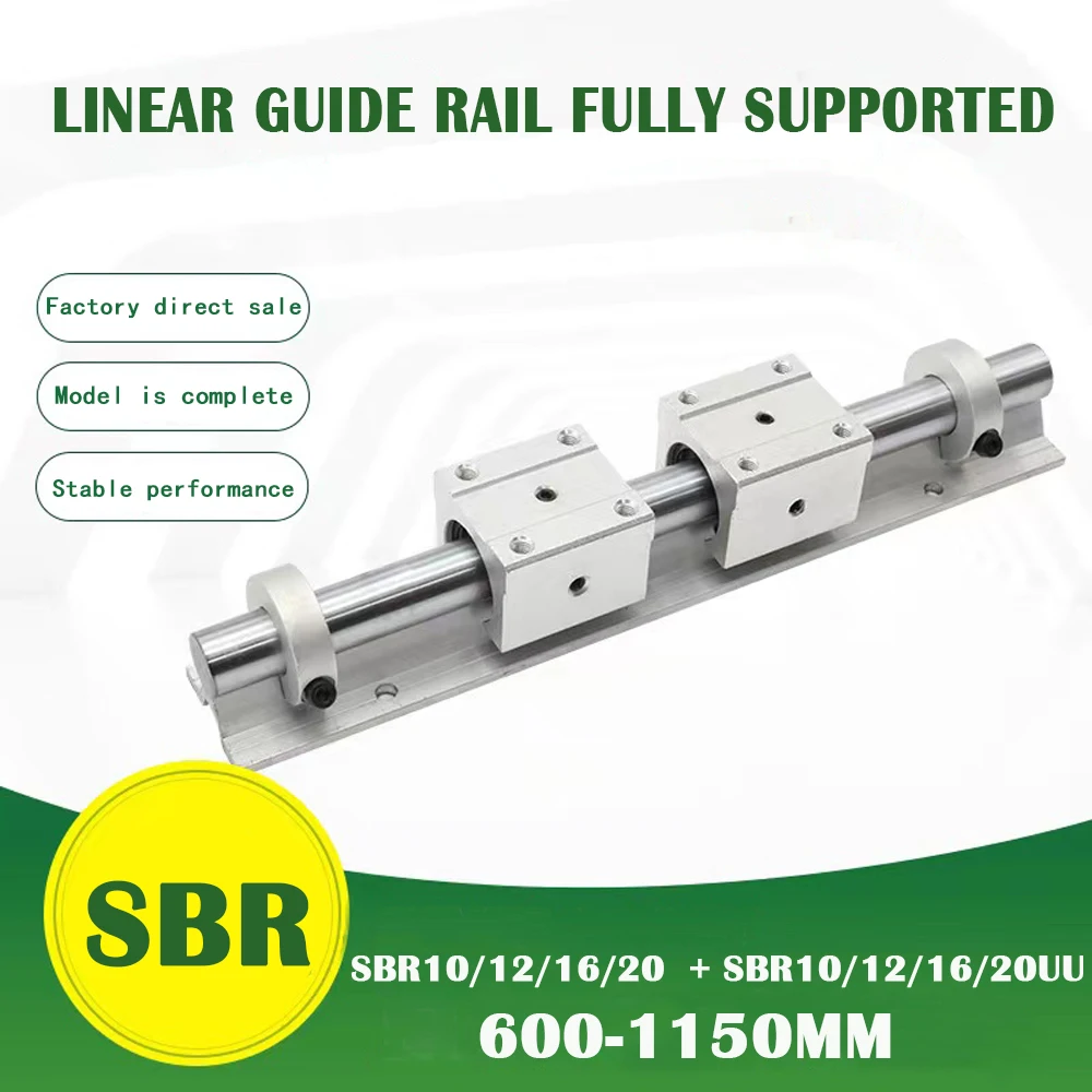 

SBR12 SBR10 SBR16 SBR20 600 - 800 1150 mm Fully Supported Linear Guide Rail With SBR16UU SBR12UU SBR20UU Bearing Block CNC Part