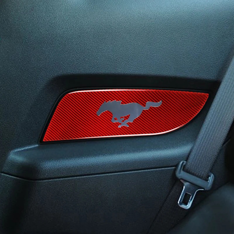 

Защитная накладка на панель задней двери для Ford Mustang 2009-2013, декоративные полосы, автомобильные наклейки из углеродного волокна, аксессуары д...