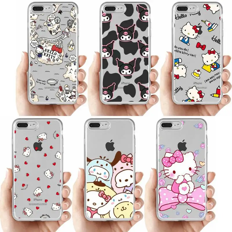 

Bandai Hello Kitty kuromi my melody Phone Case for iPhone 11 12 13 mini pro XS MAX 8 7 6 6S Plus X 5S SE 2020 XR clear case