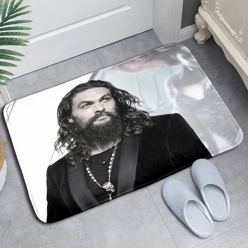

Jason Momoa Doormat Floor/Bath/Kitchen/Beach Mat Flannel Sponge Fabric 3D Printed Shaggy Custom Decoration For Bedroom