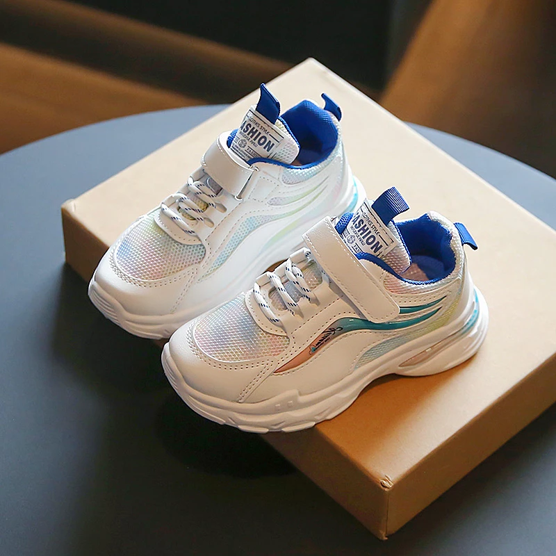 

Fashion Children White Casual Sneakers Toddler Girls Boy Non-slip Sport Shoes Kids Thick Bottom Tennis Shoes 6-16Y Autumn Spring