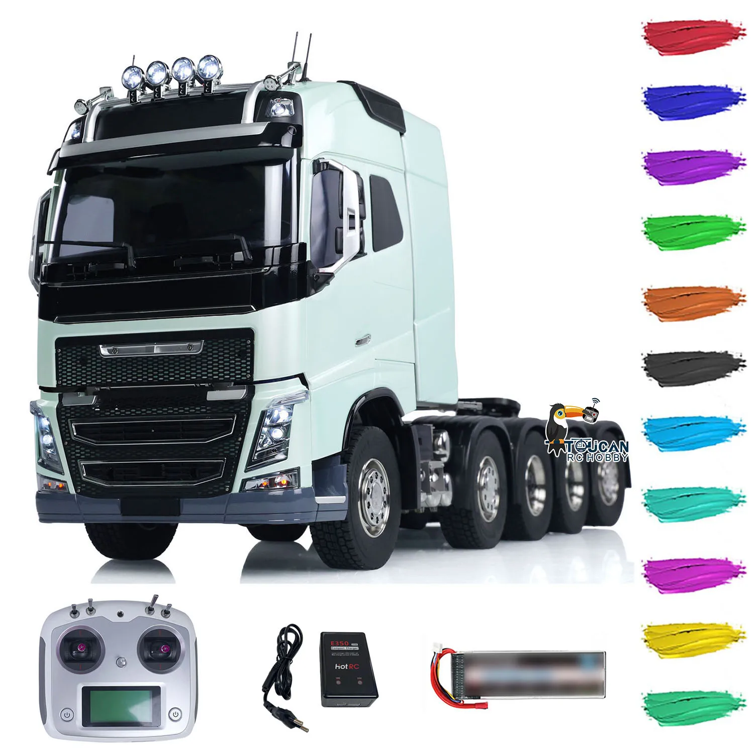 10x10 1/14 FH16-750 Радиоуправляемый трактор Автомобиль Металлическое шасси RTR Готовый к