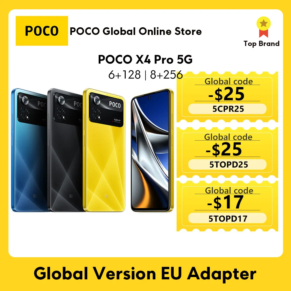 POCO X4 Pro 5G Smartphone Telephone 108MP Triple Camera 120Hz Amoled screen 67W turbo charging Snapdragon 660 Global Version