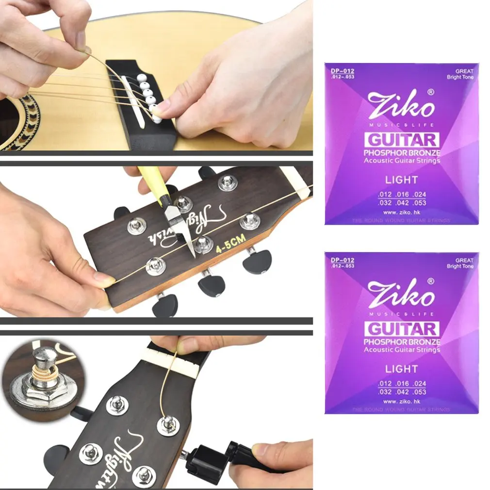 

Ziko Acoustic Guitar Strings Set 010 011 012 Silver Plating 6 Strings For Acoustic Guitar Parts Musical Instruments