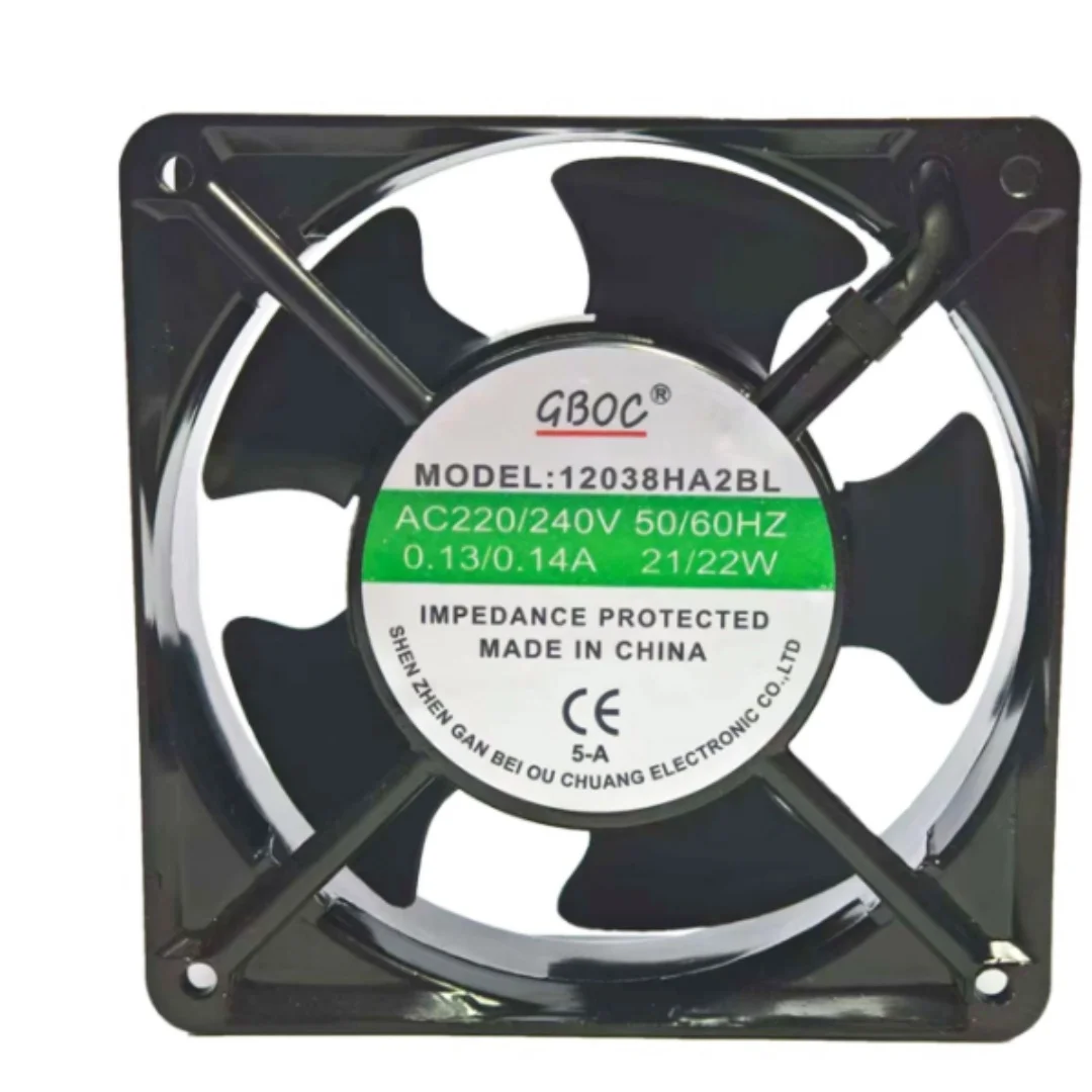 Фото GBOC 12038HA2BL AC 220-240 В 0,14 А 120x120x38 мм 2-проводной охлаждающий вентилятор для сервера №1