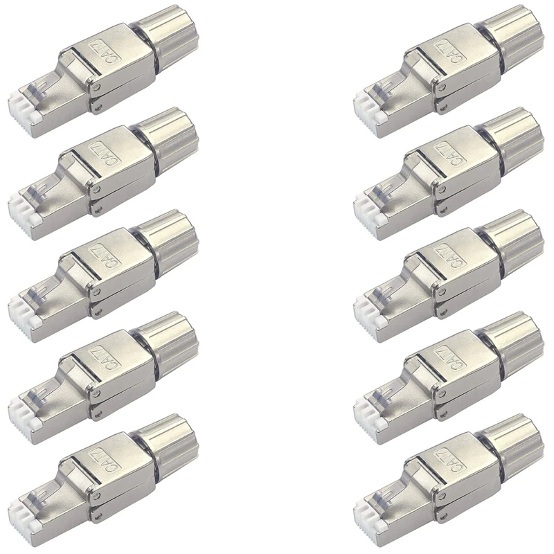 

RJ45 Cat7 Connectors Tool-Free Reusable Shielded Ethernet Termination Plugs, Internet Plug, Fast Field Installation
