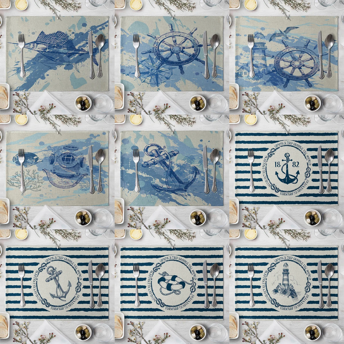 

Матросы и подстилки ZHENHE, подстилка-салфетка из хлопчатобумажной льняной ткани, настольные коврики, семейная столовая посуда